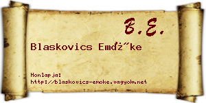 Blaskovics Emőke névjegykártya