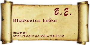 Blaskovics Emőke névjegykártya
